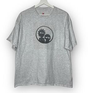 Hanes Tagless Rick & Morty T-shirt Gray Short Sleeve Preshrunk Cotton Men’s XL